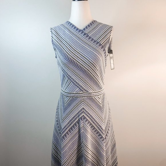 NWT BCBGMaxAzria White & Blue Jasmine Dress Size Small - Picture 7 of 11